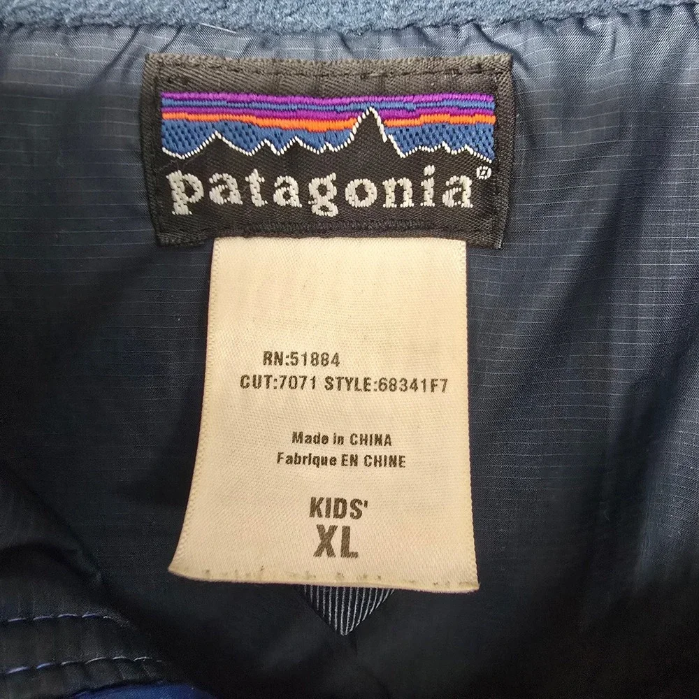 Patagonia Kids XL Blue Down‎ Sweater Vest Puffer Full Zip 68341F7